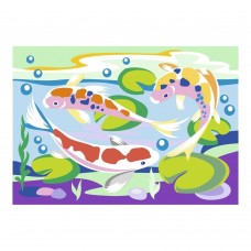 Ркн-076 Картина по номерам для малышей "Золотые рыбки"