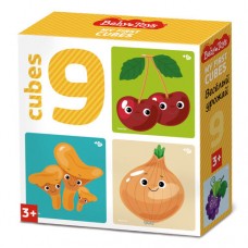 Кубики "Веселый урожай" (без обклейки) 9 шт Baby Toys арт.03536