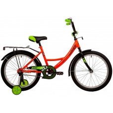 Велосипед NOVATRACK 20" VECTOR оранжевый, защита А-тип, тормоз нож., крылья и багажник чёрн.