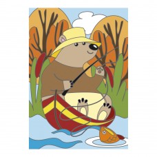 Ркн-054 Картина по номерам для малышей "Мишутка на рыбалке"