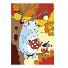 Ркн-055 Картина по номерам для малышей "Дружелюбный мишка"
