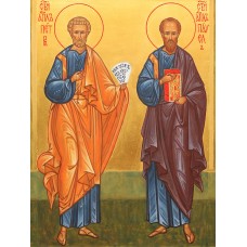 Холст с красками 40х50 см по номерам. Икона Апостолы Петр и Павел (Арт. Х-2748)