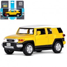 ТМ "Автопанорама" Машинка металлическая 1:32  Toyota FJ Cruiser, желтый, свет, звук, откр. двери, ин