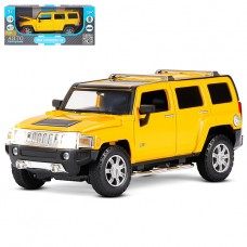ТМ "Автопанорама" Машинка металлическая, 1:24, Hummer H3, желтый, откр. передние и задняя дверь, кап
