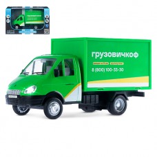 ТМ "Автопанорама" Машинка металлическая 1:28 ГАЗель-бизнес "Грузовичкоф", зеленый, откр. двери, задн