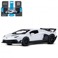 ТМ "Автопанорама" Машинка металл. 1:43 Lamborghini Aventador SVJ, белый, инерция, откр. двери, в/к 1