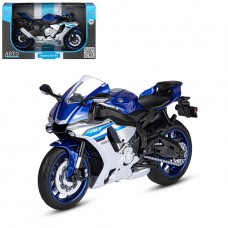 ТМ "Автопанорама" Мотоцикл металлический 1:12 YAMAHA YZF-R1, синий, свободный ход колес, в/к 7,1 х 1