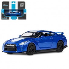 ТМ "Автопанорама" Машинка металлическая 1:42 Nissan GT-R (R35), синий, откр. двери, инерция, в/к 17,