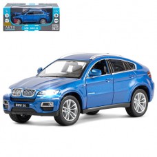 ТМ "Автопанорама" Машинка металлическая 1:26 BMW X6, синий, откр. двери, капот и багажник, свет, зву