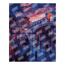 Кпн-240 Картина по номерам на картоне 40*50 см "Мост в Венеции"