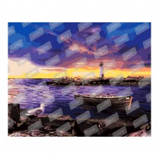 Кпн-247 Картина по номерам на картоне 40*50 см "Морской пейзаж"