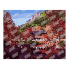 Кпн-248 Картина по номерам на картоне 40*50 см "Город Кёнджу"