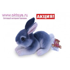 Mягкая игрушка Кролик СЕРЫЙ ЛЕЖИТ -1цв.(220/1)