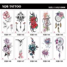 Татуировка-наклейка РК (21х11,4) Цветы 3 микс (WS009-1)