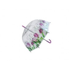 Зонт РК (60см) прозр купольный Тюльпаны ПВХ пакет (YS07-5)