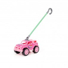 Автомобиль-каталка "Легионер" с ручкой (розовый)